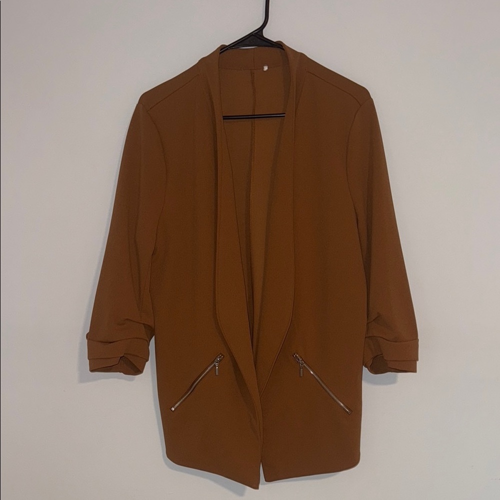 Maurices Tan Blazer with 3/4 Sleeves
